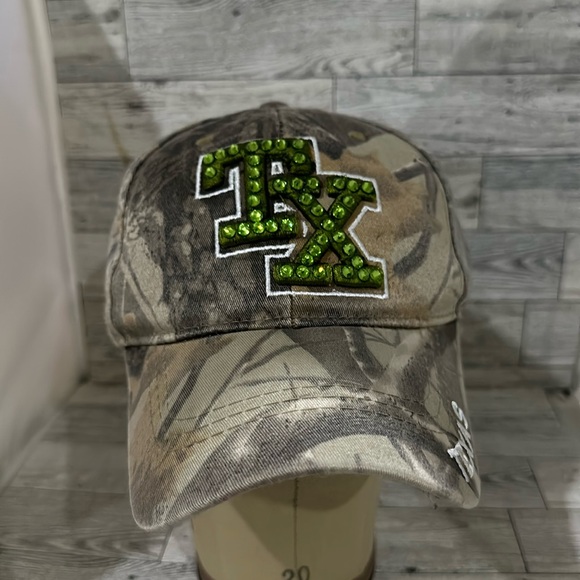 Texas sparkling rhinestone camouflage distressed baseball cap hat - Picture 1 of 7